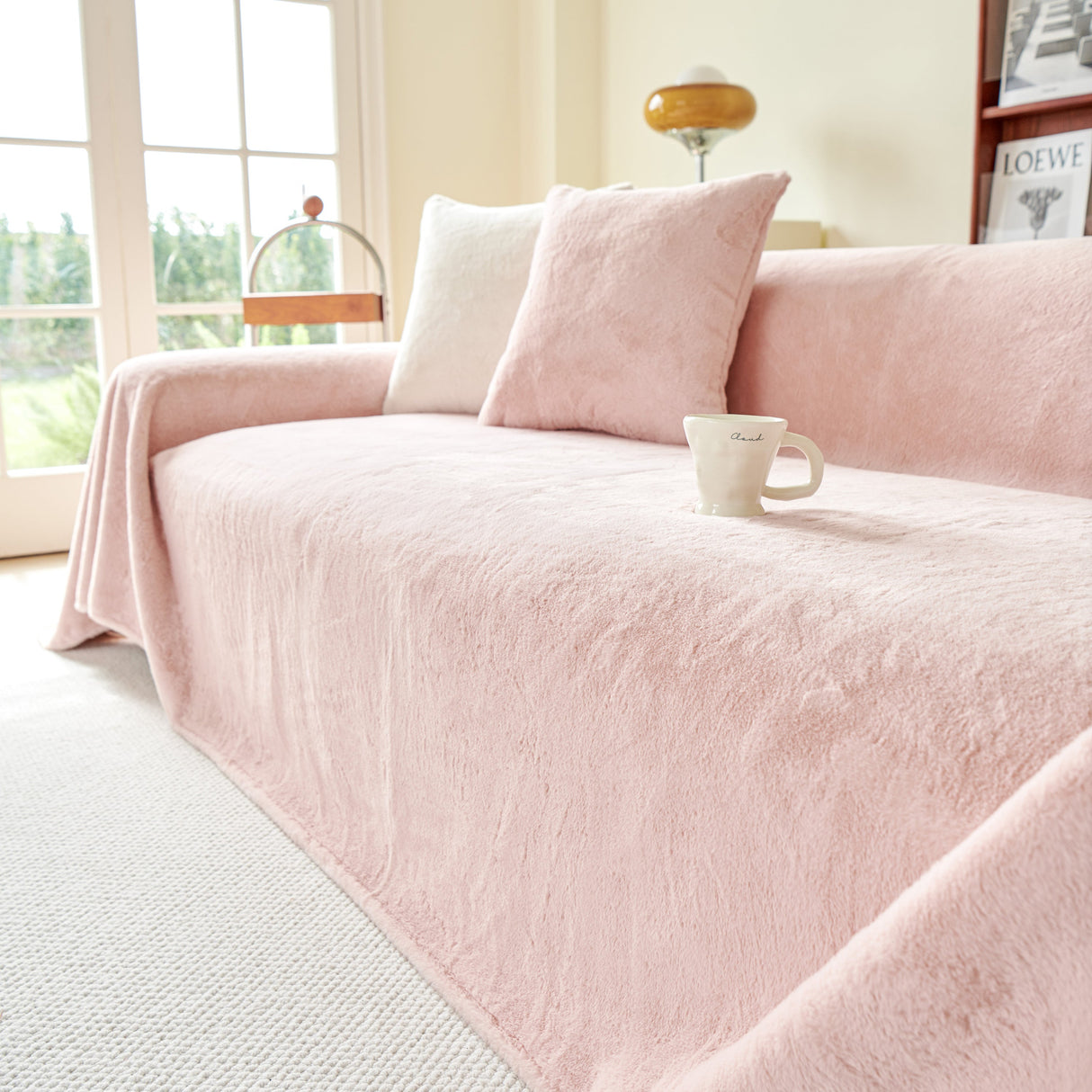 Faux Fur Smooth Plush Comfy Couch Covers, Soft Thicked Durable Blankets and Throws for Sofas