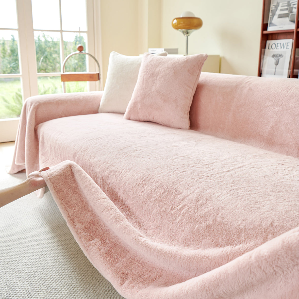 Faux Fur Smooth Plush Comfy Couch Covers, Soft Thicked Durable Blankets and Throws for Sofas