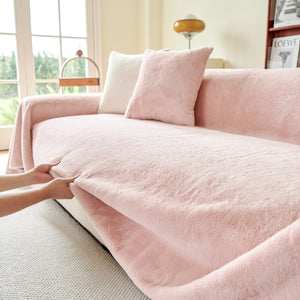 Faux Fur Smooth Plush Comfy Couch Covers, Soft Thicked Durable Blankets and Throws for Sofas