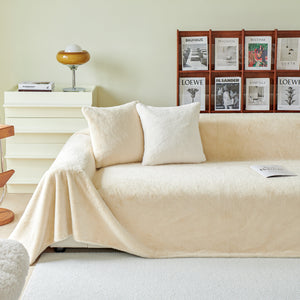 Faux Fur Smooth Plush Comfy Couch Covers, Soft Thicked Durable Blankets and Throws for Sofas