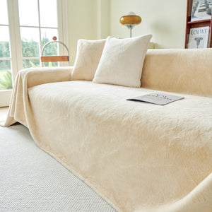 Faux Fur Smooth Plush Comfy Couch Covers, Soft Thicked Durable Blankets and Throws for Sofas
