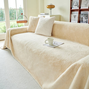 Faux Fur Smooth Plush Comfy Couch Covers, Soft Thicked Durable Blankets and Throws for Sofas
