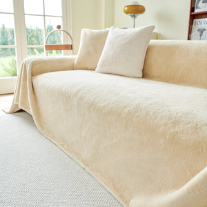 Faux Fur Smooth Plush Comfy Couch Covers, Soft Thicked Durable Blankets and Throws for Sofas