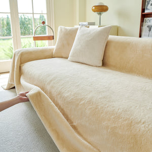Faux Fur Smooth Plush Comfy Couch Covers, Soft Thicked Durable Blankets and Throws for Sofas
