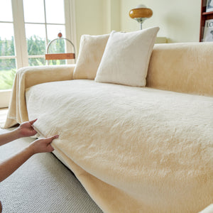 Faux Fur Smooth Plush Comfy Couch Covers, Soft Thicked Durable Blankets and Throws for Sofas