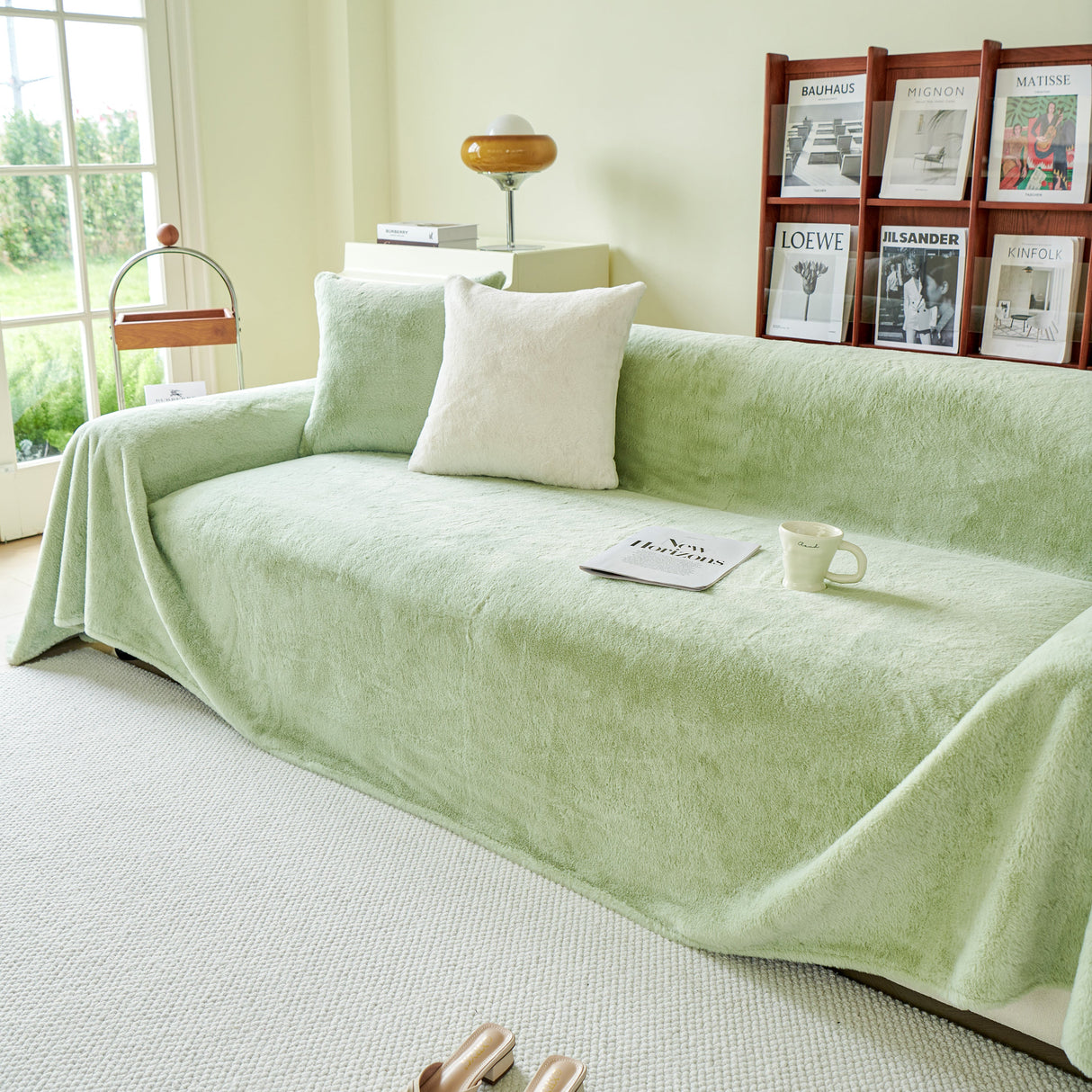 Faux Fur Smooth Plush Comfy Couch Covers, Soft Thicked Durable Blankets and Throws for Sofas