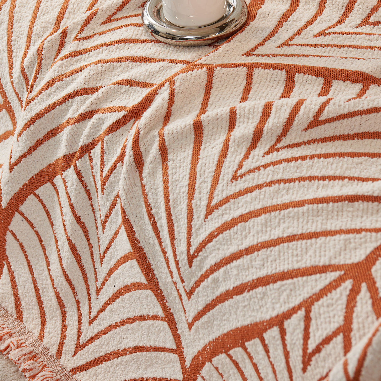 Maple Leaves Reversible Chenille Blanket Covers for Couch, Furniture Decoration Cover Sofa Slipcovers