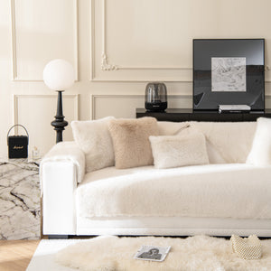 Faux Mink Velvet Luxury Fluffy Sofa Cushion, Winter Warm Thick Plush Non-slip Sofa Covers