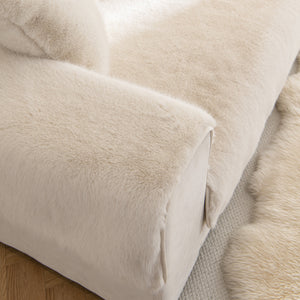 Faux Mink Velvet Luxury Fluffy Sofa Cushion, Winter Warm Thick Plush Non-slip Sofa Covers