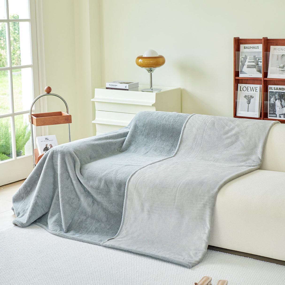 Faux Fur Smooth Plush Comfy Couch Covers, Soft Thicked Durable Blankets and Throws for Sofas