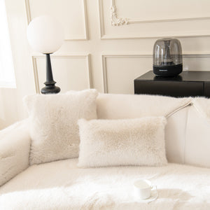 Faux Mink Velvet Luxury Fluffy Sofa Cushion, Winter Warm Thick Plush Non-slip Sofa Covers