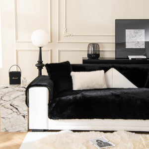 Faux Mink Velvet Luxury Fluffy Sofa Cushion, Winter Warm Thick Plush Non-slip Sofa Covers