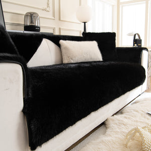 Faux Mink Velvet Luxury Fluffy Sofa Cushion, Winter Warm Thick Plush Non-slip Sofa Covers