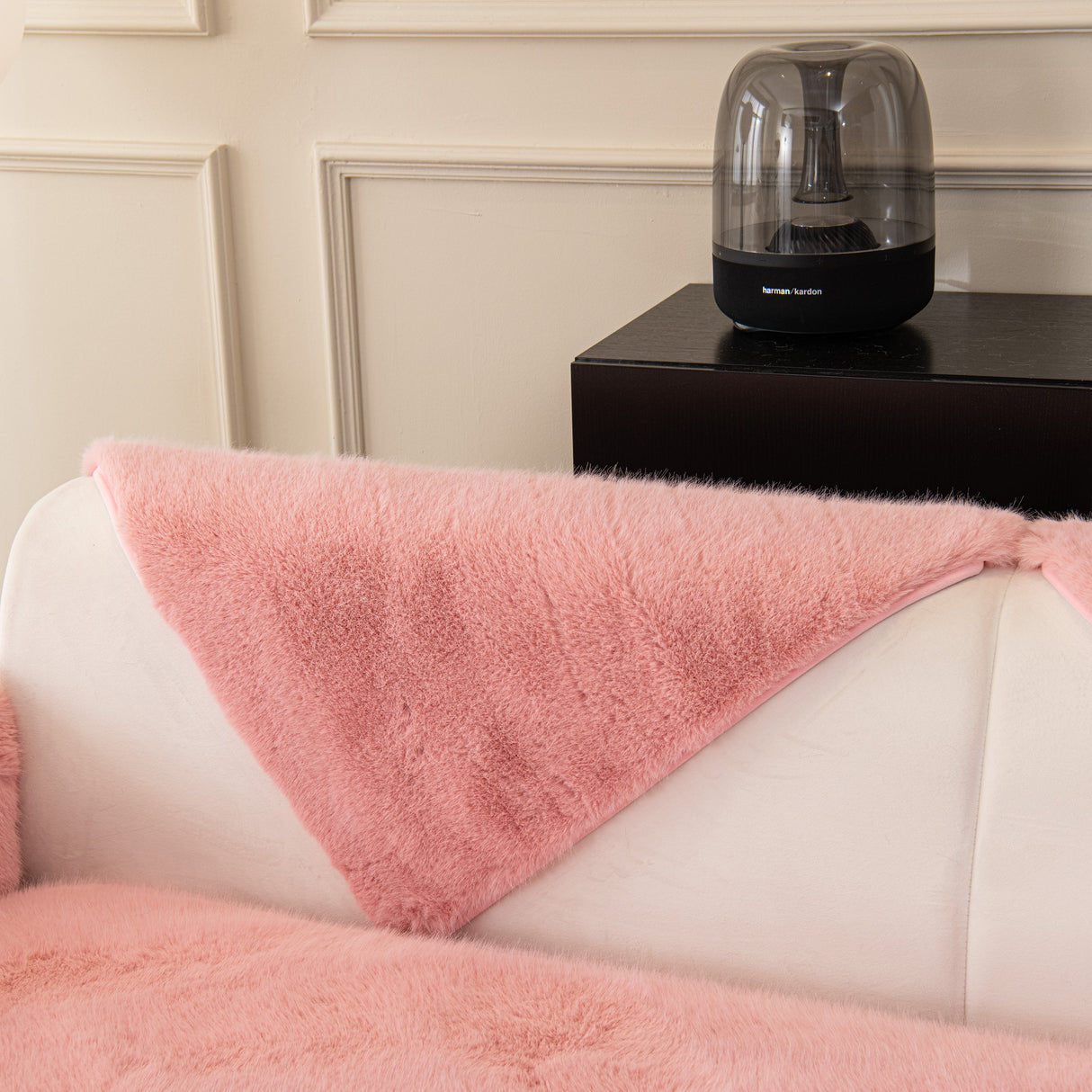 Faux Mink Velvet Luxury Fluffy Sofa Cushion, Winter Warm Thick Plush Non-slip Sofa Covers