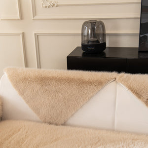 Faux Mink Velvet Luxury Fluffy Sofa Cushion, Winter Warm Thick Plush Non-slip Sofa Covers