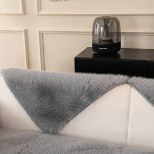 Faux Mink Velvet Luxury Fluffy Sofa Cushion, Winter Warm Thick Plush Non-slip Sofa Covers