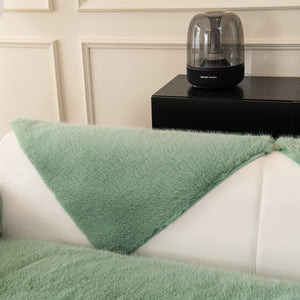 Faux Mink Velvet Luxury Fluffy Sofa Cushion, Winter Warm Thick Plush Non-slip Sofa Covers