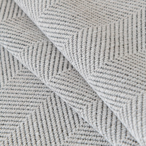 Boho Herringbone Sofa Throw Blanket with Pom Pom Tassels Stylish Furniture Slipcover