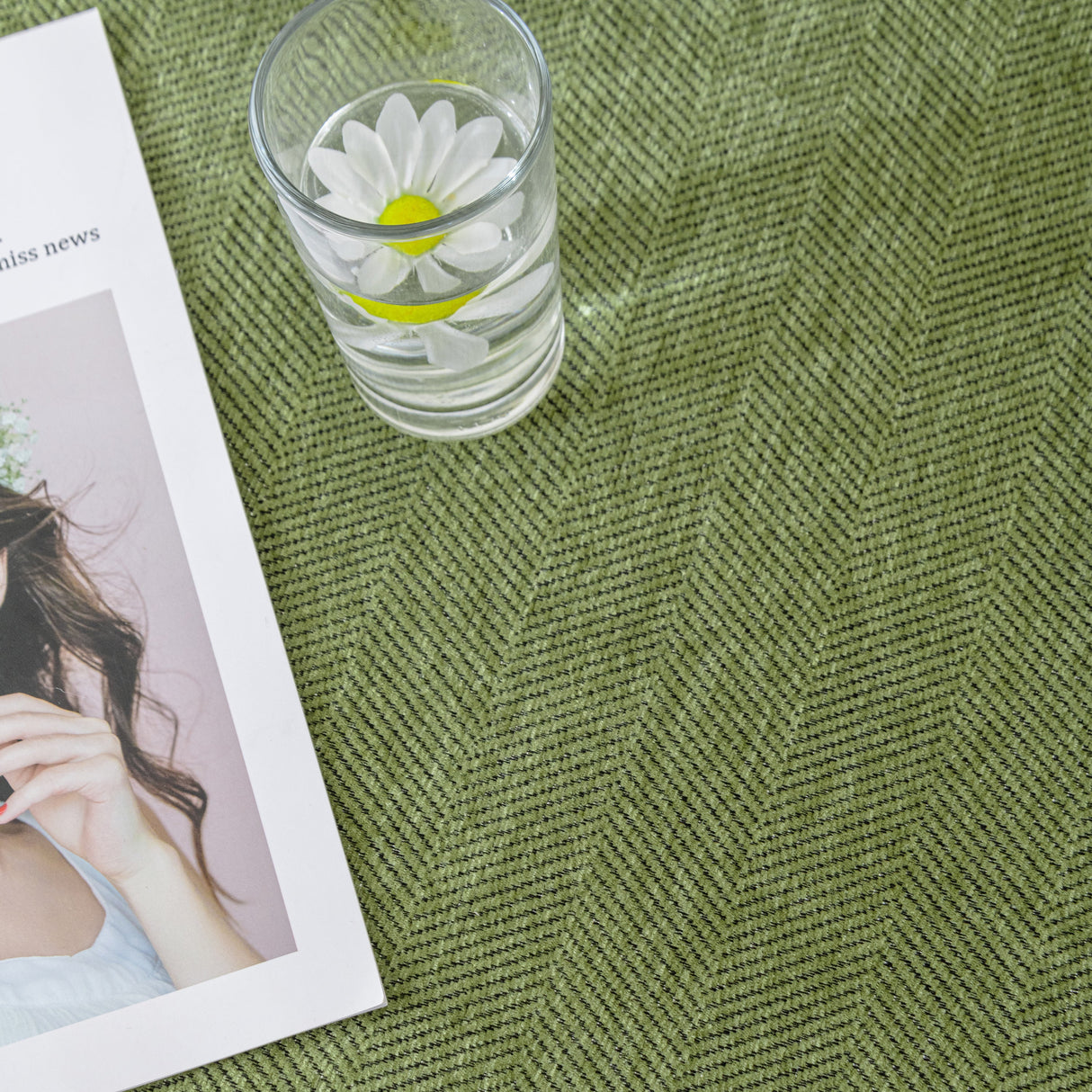 Couch Cover Sectional L Shape Chenille Herringbone Couch Throw Cover with Tassel Pom-Poms for Pets