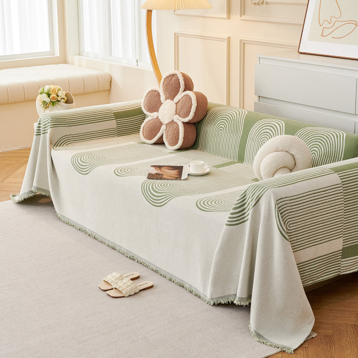 Chenille Boho Geometric Sofa Throw Cover Luxury Throws for Sofas Cat Proof Slipcovers Couch Covers