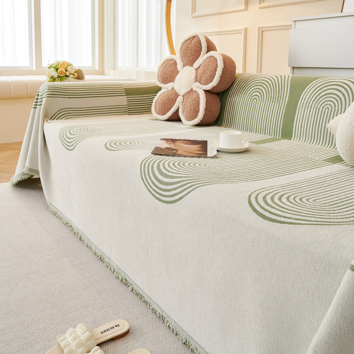 Chenille Boho Geometric Sofa Throw Cover Luxury Throws for Sofas Cat Proof Slipcovers Couch Covers