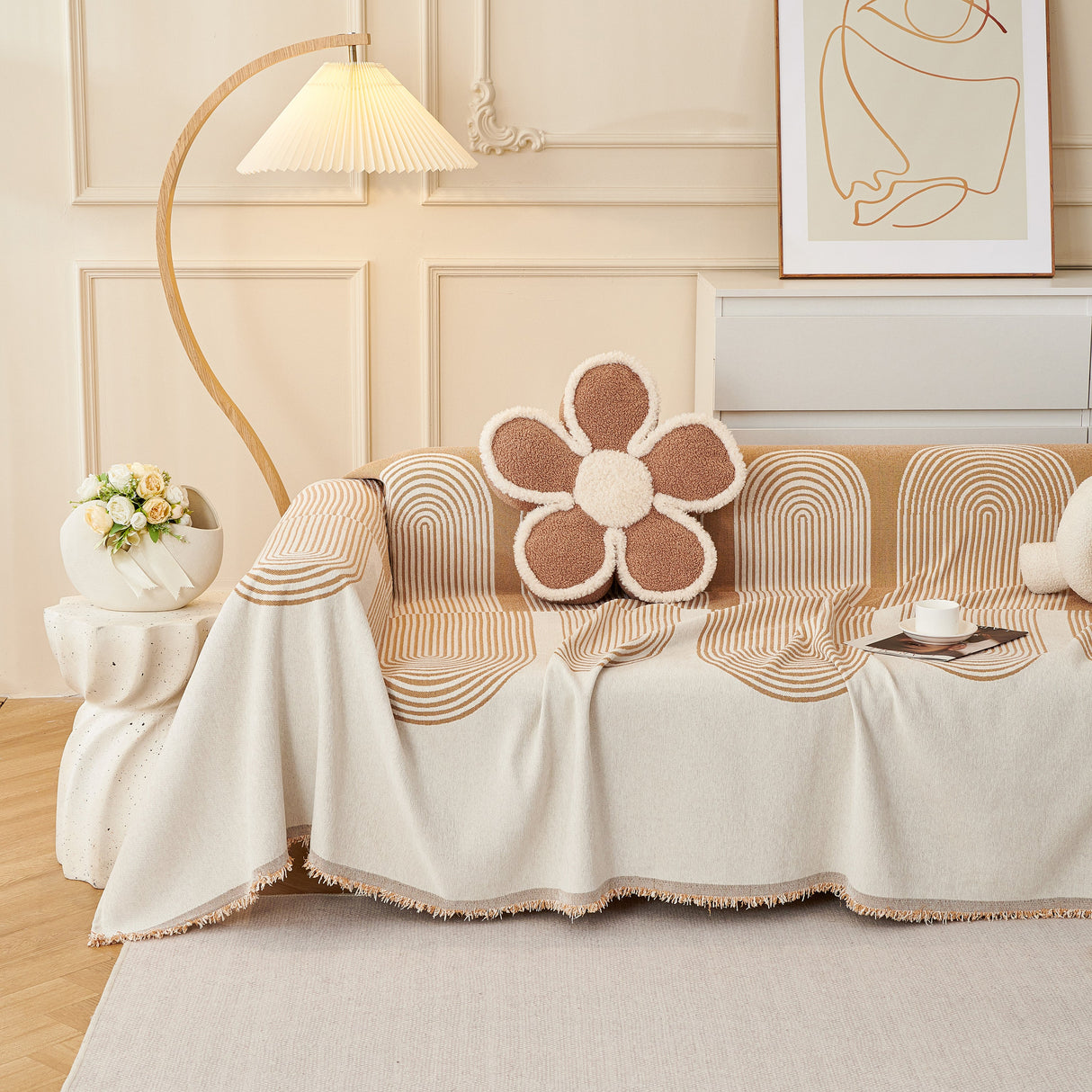 Chenille Boho Geometric Sofa Throw Cover Luxury Throws for Sofas Cat Proof Slipcovers Couch Covers