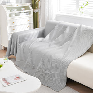 Summer Cool Dotted Cat Scratch Resistant Sofa Cover Blanket, Luxury Large Blanket Covers for Couch