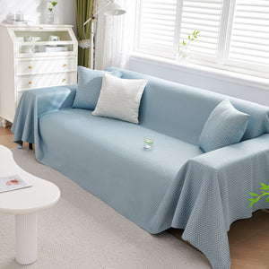 Summer Cool Dotted Cat Scratch Resistant Sofa Cover Blanket, Luxury Large Blanket Covers for Couch