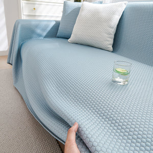 Summer Cool Dotted Cat Scratch Resistant Sofa Cover Blanket, Luxury Large Blanket Covers for Couch