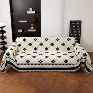 Comfy Four-Leaf Clover Hope Faith Love Luck Blanket for Couch, Chenille Scratch Proof Sofa Blanket Covers