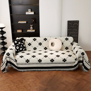 Comfy Four-Leaf Clover Hope Faith Love Luck Blanket for Couch, Chenille Scratch Proof Sofa Blanket Covers