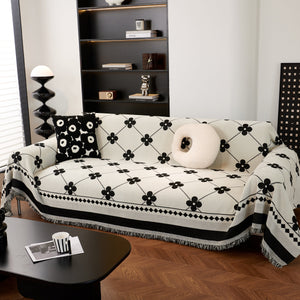 Comfy Four-Leaf Clover Hope Faith Love Luck Blanket for Couch, Chenille Scratch Proof Sofa Blanket Covers