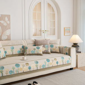 Sofa Cover for Couch, Non-Slip Sectional Couch Cover with Woven Tree Pattern