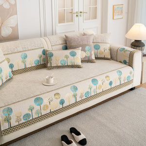 Sofa Cover for Couch, Non-Slip Sectional Couch Cover with Woven Tree Pattern