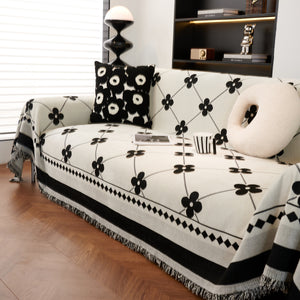 Comfy Four-Leaf Clover Hope Faith Love Luck Blanket for Couch, Chenille Scratch Proof Sofa Blanket Covers