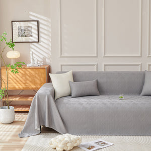 Cooling Scratch Proof Large Sofa Throw Cover, Geometric Texture Couch Protector