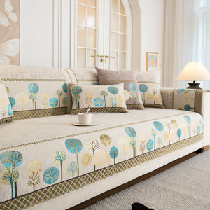 Sofa Cover for Couch, Non-Slip Sectional Couch Cover with Woven Tree Pattern