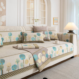 Sofa Cover for Couch, Non-Slip Sectional Couch Cover with Woven Tree Pattern