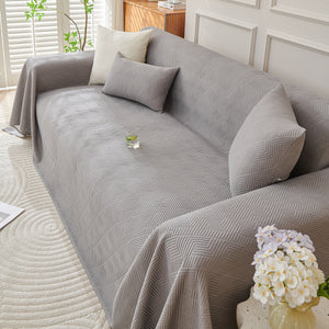 Cooling Scratch Proof Large Sofa Throw Cover, Geometric Texture Couch Protector
