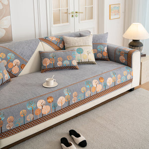 Sofa Cover for Couch, Non-Slip Sectional Couch Cover with Woven Tree Pattern