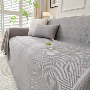 Cooling Scratch Proof Large Sofa Throw Cover, Geometric Texture Couch Protector