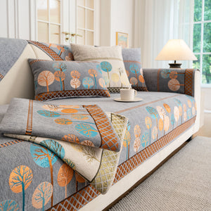 Sofa Cover for Couch, Non-Slip Sectional Couch Cover with Woven Tree Pattern