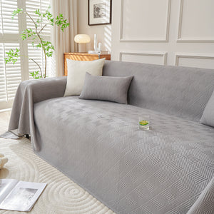 Cooling Scratch Proof Large Sofa Throw Cover, Geometric Texture Couch Protector