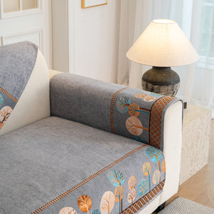 Sofa Cover for Couch, Non-Slip Sectional Couch Cover with Woven Tree Pattern