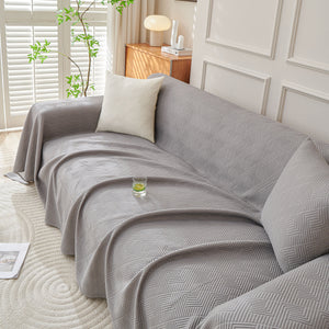 Cooling Scratch Proof Large Sofa Throw Cover, Geometric Texture Couch Protector