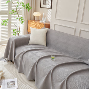 Cooling Scratch Proof Large Sofa Throw Cover, Geometric Texture Couch Protector