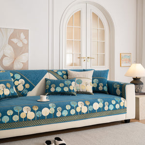 Sofa Cover for Couch, Non-Slip Sectional Couch Cover with Woven Tree Pattern