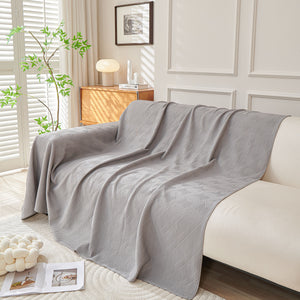 Cooling Scratch Proof Large Sofa Throw Cover, Geometric Texture Couch Protector