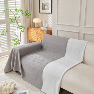 Cooling Scratch Proof Large Sofa Throw Cover, Geometric Texture Couch Protector