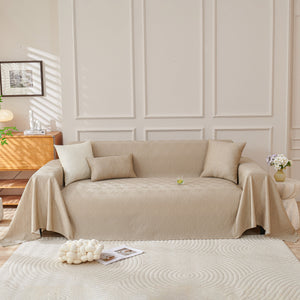 Cooling Scratch Proof Large Sofa Throw Cover, Geometric Texture Couch Protector